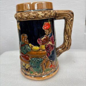 1950s Gift Craft Japan Drinking Bavarian Friends Porcelain Stein Vintage